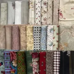 先染めに合う布　綿プリント生地セット（8ー891）