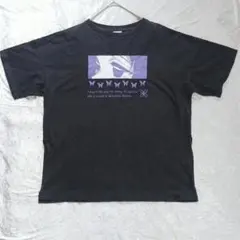 GU メンズ 鬼滅の刃 コラボTシャツ 胡蝶しのぶ オーバーサイズ 黒 蝶のサムネイル