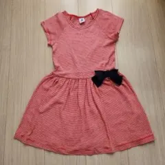PETIT BATEAU 赤白ボーダー 半袖 ワンピース 6ans/116cmのサムネイル