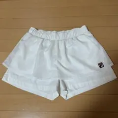 【FILA 】テニスウェア　ホワイト ショートパンツ　キュロットパンツ　Lサイズ