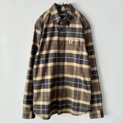 FRED PERRY BDネルチェックシャツフレッドペリー 長袖ブラウンブラックのサムネイル