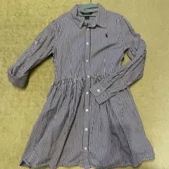 超美品　150 Polo Ralph Lauren ストライプ長袖ワンピース
