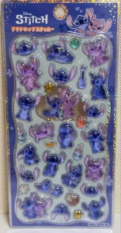 正規品 Disney ディズニープチドロップステッカー スティッチ 立体シール