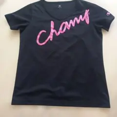 Champion ブラック Vネック Tシャツ L　サンプルのサムネイル