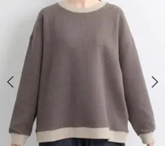 cloudnine ジャガードキルト リブカットソー 長袖 ダークモカ M～Lのサムネイル
