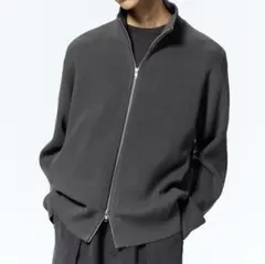 【GU】ジーユー　ニットフルジップジャケット　XS