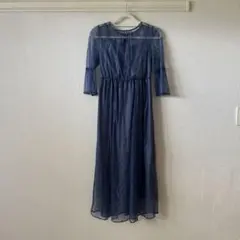 ブルー レース パーティードレス