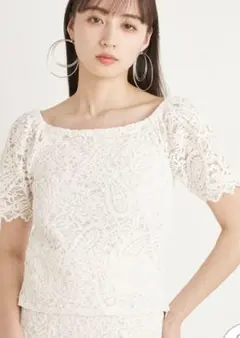 SNIDEL スナイデル　レースブラウス　ホワイト