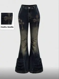 romwe ズボン キラキラ