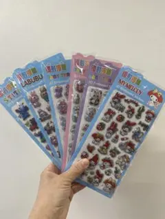 ぷくぷくシール まとめ売り 可愛い 人気 シール　空洞6枚セット発送