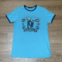 【極美品】DSQUARED2 リンガーTシャツ M ターコイズブルー イタリア製