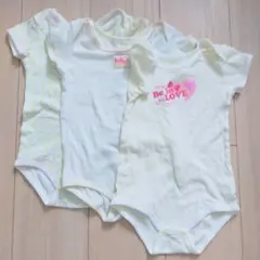 80 肌着 半袖　ボディスーツ 3枚セット ベビー キッズ 女の子