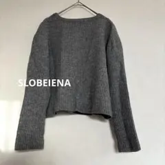 ❤︎ SLOBE IENA ❤︎ F 萌え袖 短丈ニット 毛100% グレー ♩
