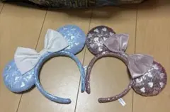 ディズニー カチューシャ ミニー スパンコール ハート 2点セット