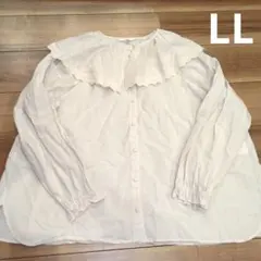 こ*。様 【美品】フリル付き長袖シャツ LL