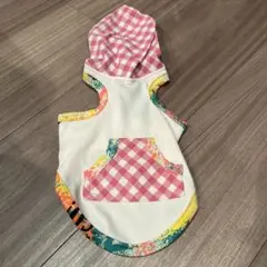 フード付き犬服 カラフルデザイン　Sサイズ