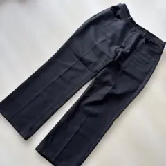 メンズ　ブラック スラックスパンツ センタープレス ストレート サイズXL