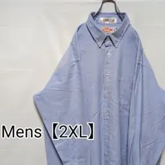 T76【US輸入】RED KAP　レッドキャップ　長袖シャツ【メンズ2XL】水色