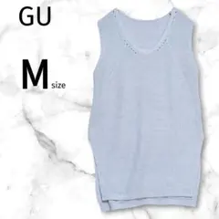 【ジーユー】GU ニット ベスト グレー М