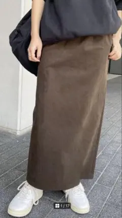 美品☆スピックandスパン　ブラウン スエード風 タイトスカート スリット入り