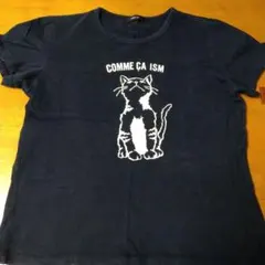 COMME CA ISM 猫プリント Tシャツ M