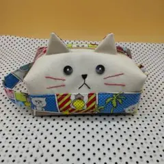 ボックスポーチ②　猫柄　ハンドメイド