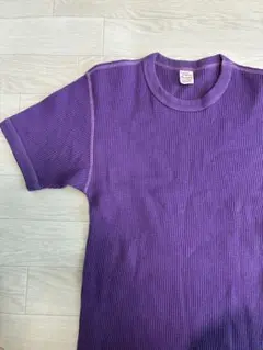 【定番】リアルマッコイズ 無地サーマル　ワッフルTシャツ　パープル　紫　M