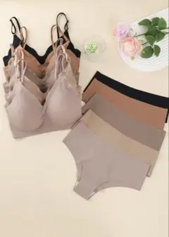 【新品】シームレス ブラジャー ショーツ セットアップ 複数カラーのサムネイル