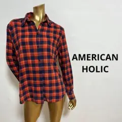 【2430】AMERICAN HOLIC チェック柄シャツ L