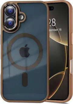 【中古品】Tecxin iPhone 16 対応 磁気互換ケース ダークブラウン