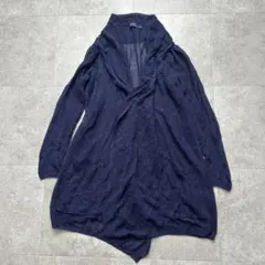 ラルフローレン リネンレーヨンオープンカーディガンM ネイビー メッシュ麻