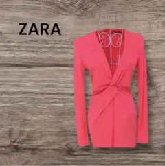 ZARA 長袖 トップス ネオンピンク　 Sサイズ　未使用品のサムネイル