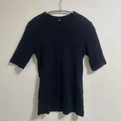 UNIQLO ブラック 五分袖 Tシャツ Sサイズ