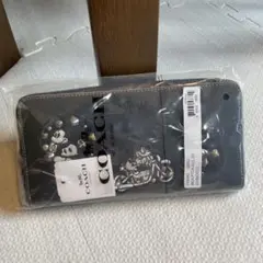 最終値下げ　COACH ブラック刺繍長財布　ディズニー　バイク　黒