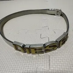 DIESEL ディーゼル ロゴベルト レザー ホワイト 金具