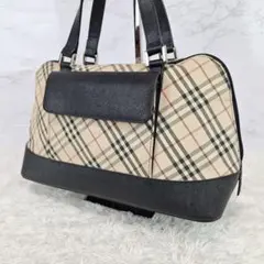 BURBERRY　バーバリー　ハンドバッグ　レザー　ノバチェック