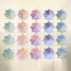 お花 グラデーション 20個 折り紙メダル