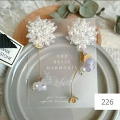 ❀226 桜 藤紫 カボション 蝶 ピアス イヤリング 和風 春 ハンドメイド