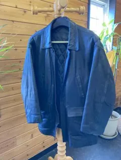 本革　牛革　ジャケット　コート　n.neios ブラック　裏キルティング　M