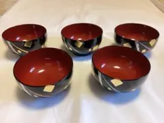 新品未使用 漆器どんぶり カラー 黒 朱赤 桂由美 新生活 和食器 年越し