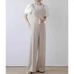 最終値下げ　【美品】AMELY ビスチェ風サロペット ベージュ Lサイズ