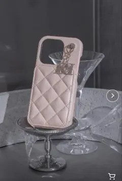 最終値下げDarich キルティングDDチャームiPhone15ケース ピンク