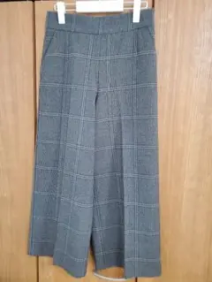 チェック柄 ワイドパンツ