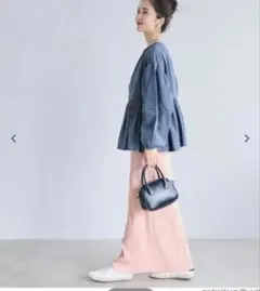 【Mサイズ】coca デニムギャザージャケット　ブルー