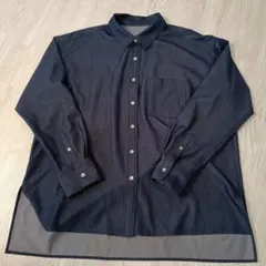 24SS♡PLST シャンブレーデニムボタンシャツ ステンレスボタン とろみ 