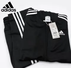 新品タグ付 adidas アディダス ジャージ上下 セットアップ 黒 白 S
