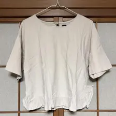merlot ベージュ フリル裾 半袖シャツ