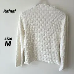 Rafnaf ホワイト 長袖 トップス ぽこぽこ　M レディース　シンプル