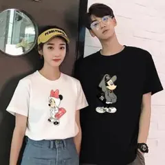 一度も使用していない ミッキー＆ミニー プリント 半袖 T シャツ BX128