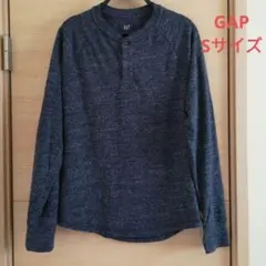 GAP メンズ ヘンリーネック 長袖カットソー ネイビー Sサイズ